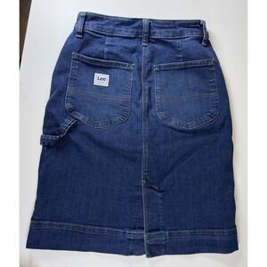 LEE Heritage Denim Jean Skirt Womens Size 2M Blue‎ Utility Carpenter Cargo